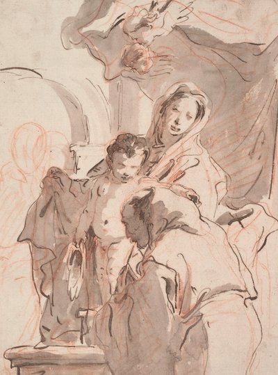 Madone et enfant avec saint, c. 1750-1760 - Giovanni Battista Tiepolo